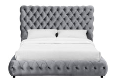 FLORY K. HEADBOARD/FOOTBOARD -GREY, FLORY KING/ RAIL - BLACK - furniture place usa