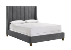 AGNES KING BOUCLE HB/FB CHARCOAL, AGNES KING/ BOUCLE RAIL CHARCO - furniture place usa