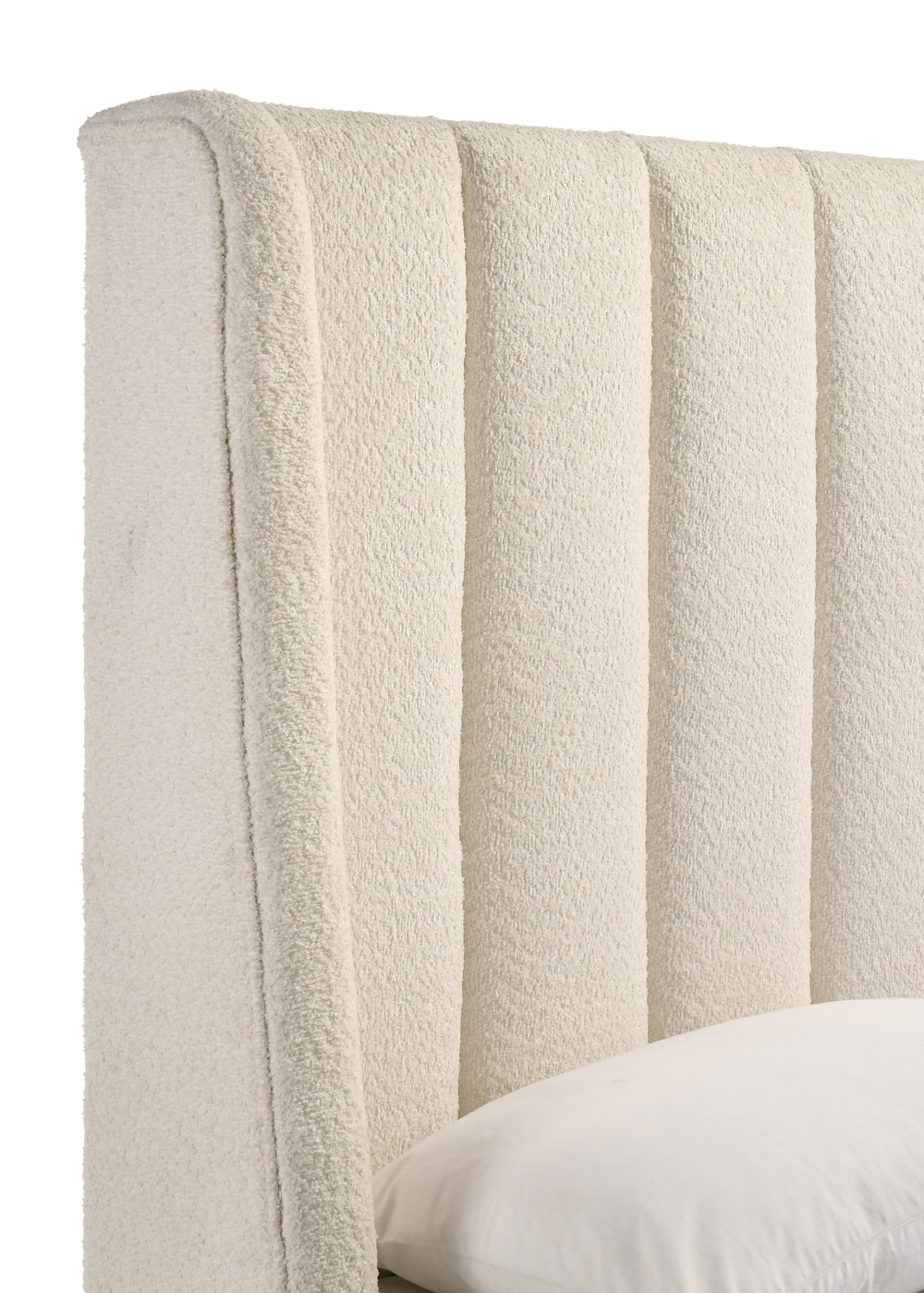 AGNES KING/QUEEN BOUCLE RAIL WHITE, AGNES KING BOUCLE HB/FB CHARCOAL, AGNES KING/ BOUCLE RAIL WHITE - furniture place usa