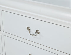 LOUIS PHILIP QUEEN HB/FB WHITE, LOUIS PHILIP  RAIL WHITE - furniture place usa