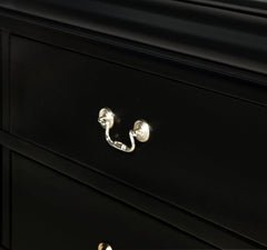 LOUIS PHILIP QUEEN HB/FB BLACK, LOUIS PHILIP  RAIL BLACK - furniture place usa
