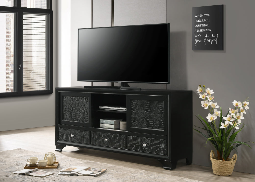 LYSSA TV STAND - BLACK - furniture place usa