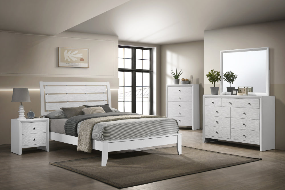 EVAN KING HEADBOARD/FOOTBOARD WHITE, EVAN KING RAIL WHITE - furniture place usa