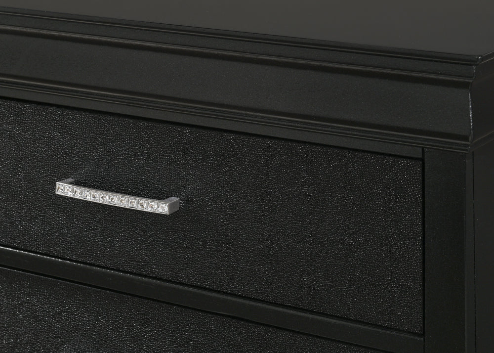 AMALIA KING HEAD/FOOTBOARD BLACK, AMALIA KING/ RAIL BLACK - furniture place usa