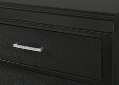 AMALIA KING HEAD/FOOTBOARD BLACK, AMALIA KING/ RAIL BLACK - furniture place usa