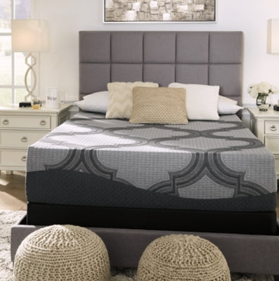 12 Inch Ashley Hybrid King Mattress with Head-Foot Model Better King Adjustable Base - furniture place usa