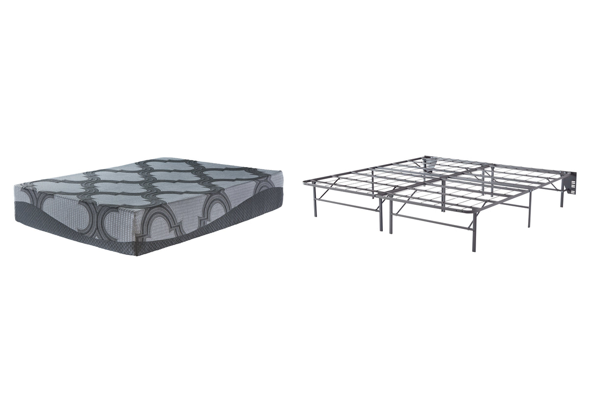 12 Inch Ashley Hybrid King Adjustable Base and Mattress - furniture place usa
