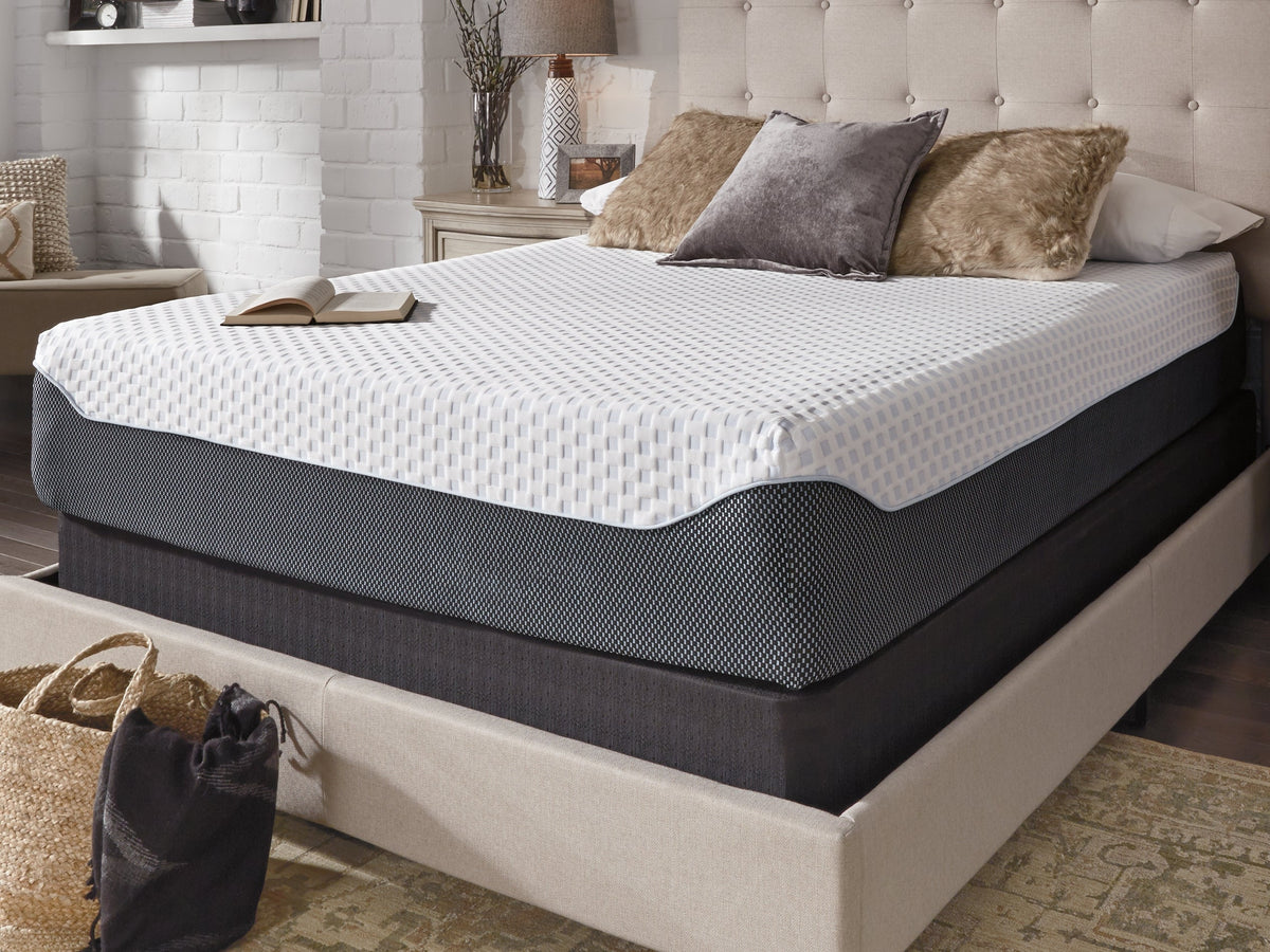 12 Inch Chime Elite King Memory Foam Mattress in a box with Head-Foot Model-Good King Adjustable Base - furniture place usa
