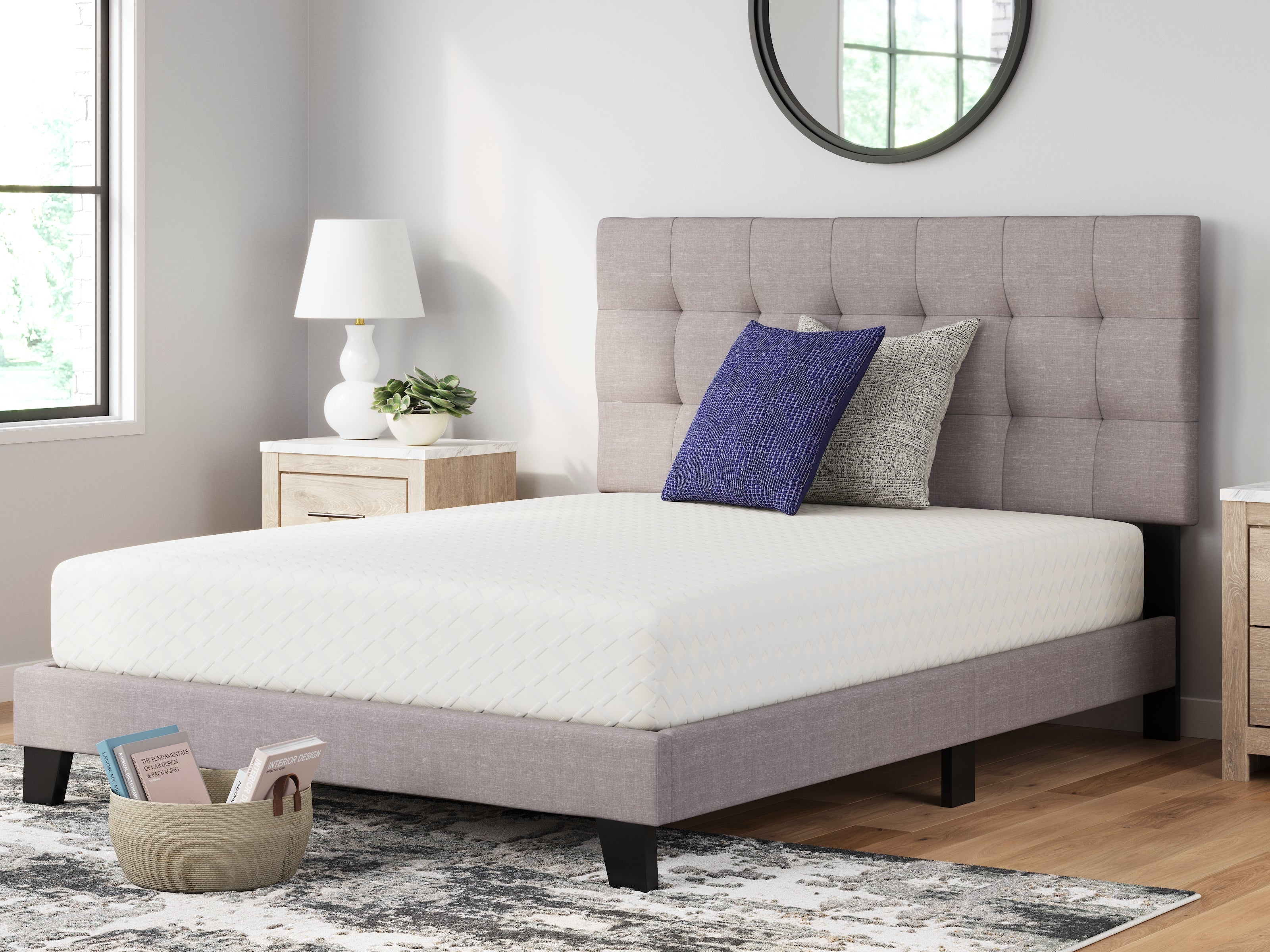 10 Inch Chime Memory Foam Queen Mattress in a Box with Head-Foot Model Best Queen Adjustable Base - furniture place usa