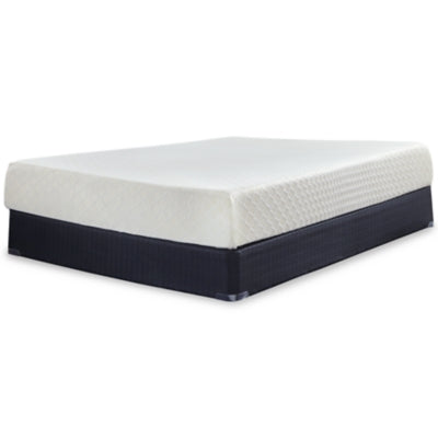 10 Inch Chime Memory Foam Queen Mattress in a Box with Better than a Boxspring Queen Foundation - furniture place usa
