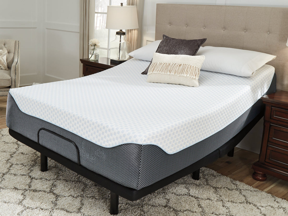 14 Inch Chime Elite King Memory Foam Mattress in a Box with Head-Foot Model-Good King Adjustable Base - furniture place usa