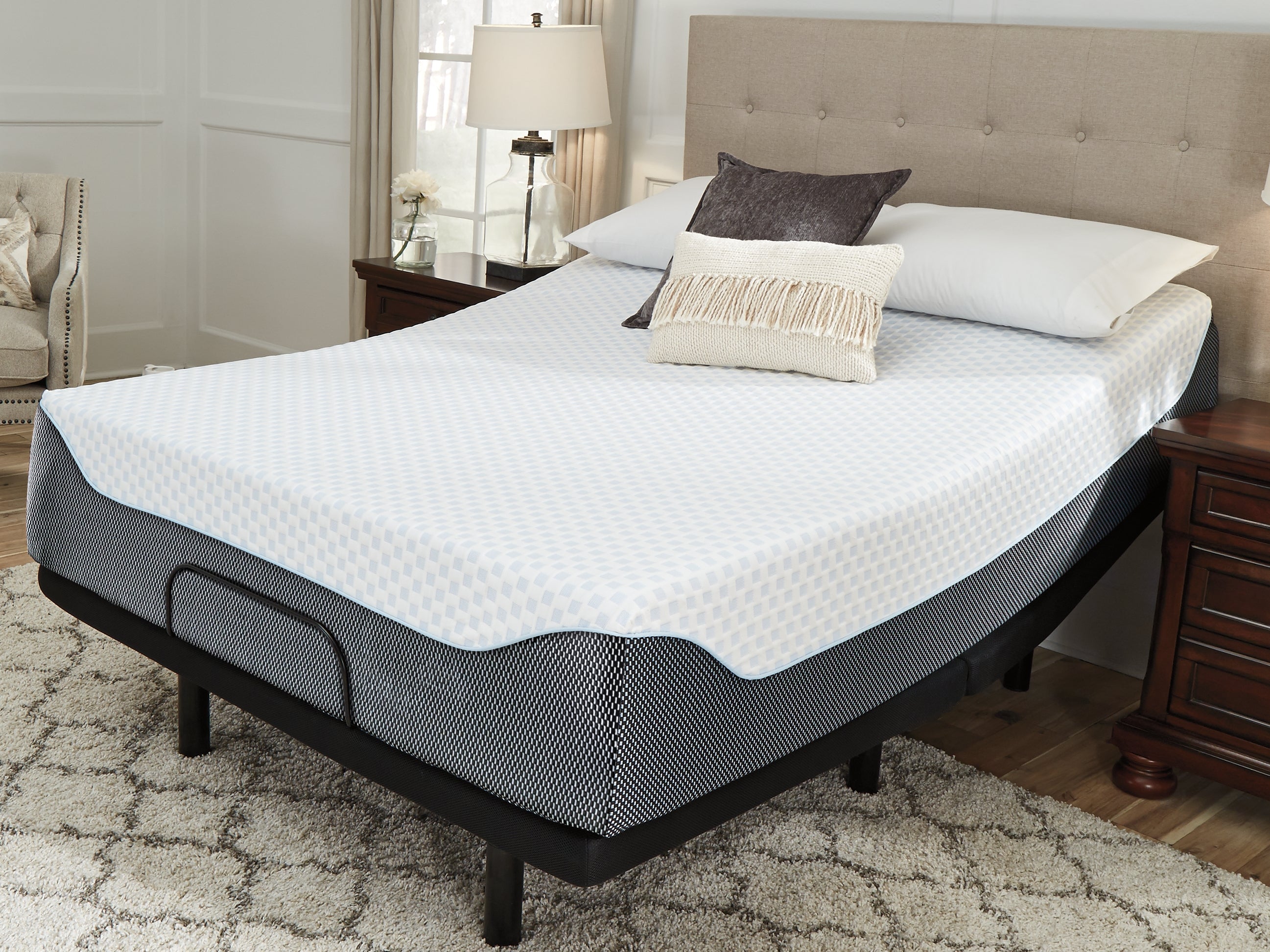14 Inch Chime Elite California King Memory Foam Mattress in a Box with Head-Foot Model Best California King Adjustable Base - furniture place usa