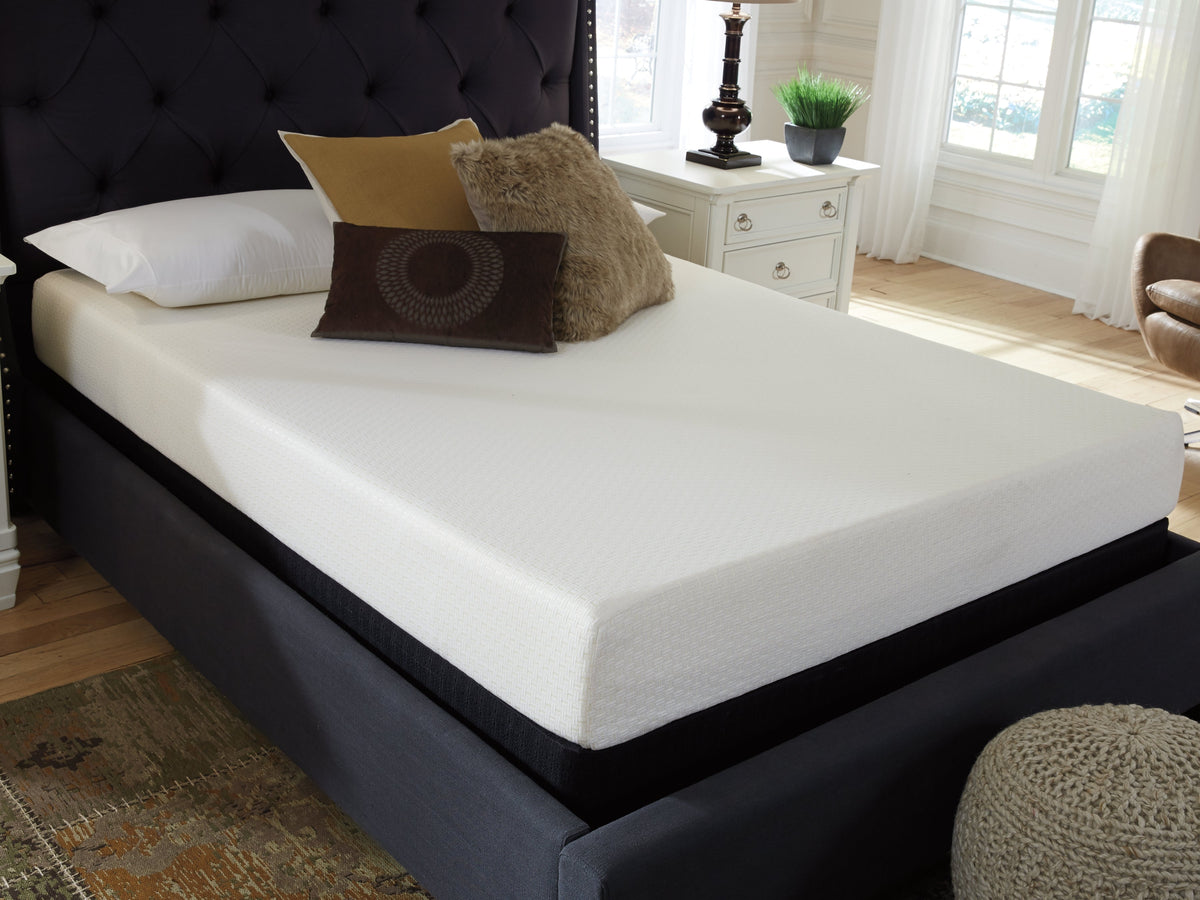 Chime 8 Inch Memory Foam King Mattress in a Box with Head-Foot Model-Good King Adjustable Base - furniture place usa