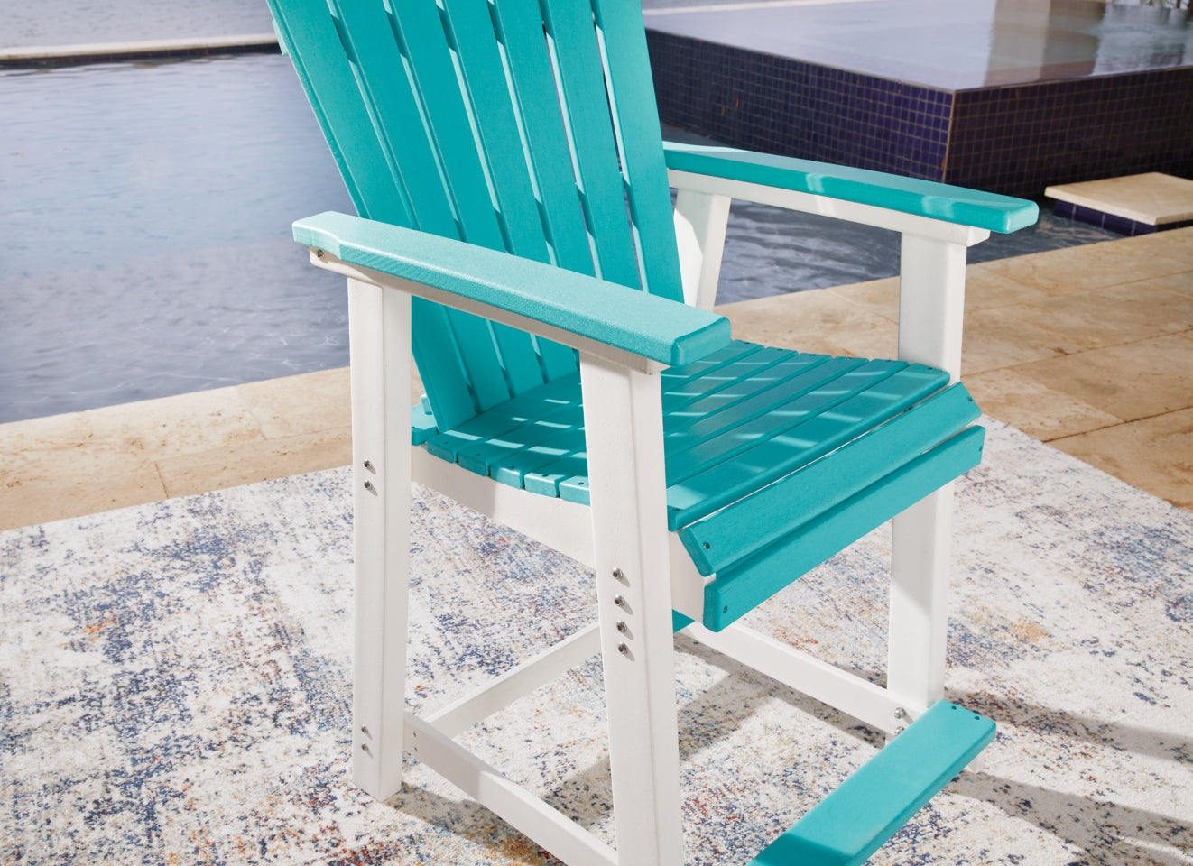Eisely Outdoor Counter Height Dining Table and 4 Barstools - furniture place usa