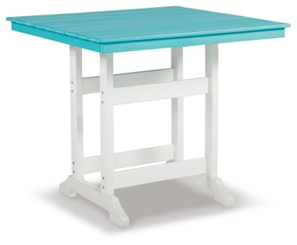 Eisely Outdoor Counter Height Dining Table and 4 Barstools - furniture place usa