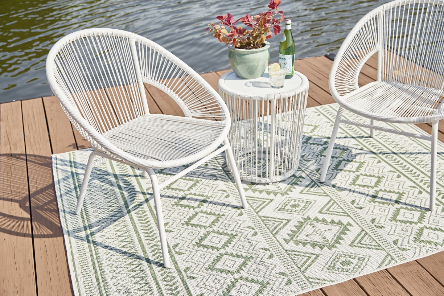 Mandarin Cape Outdoor Table and Chairs (Set of 3) - furniture place usa