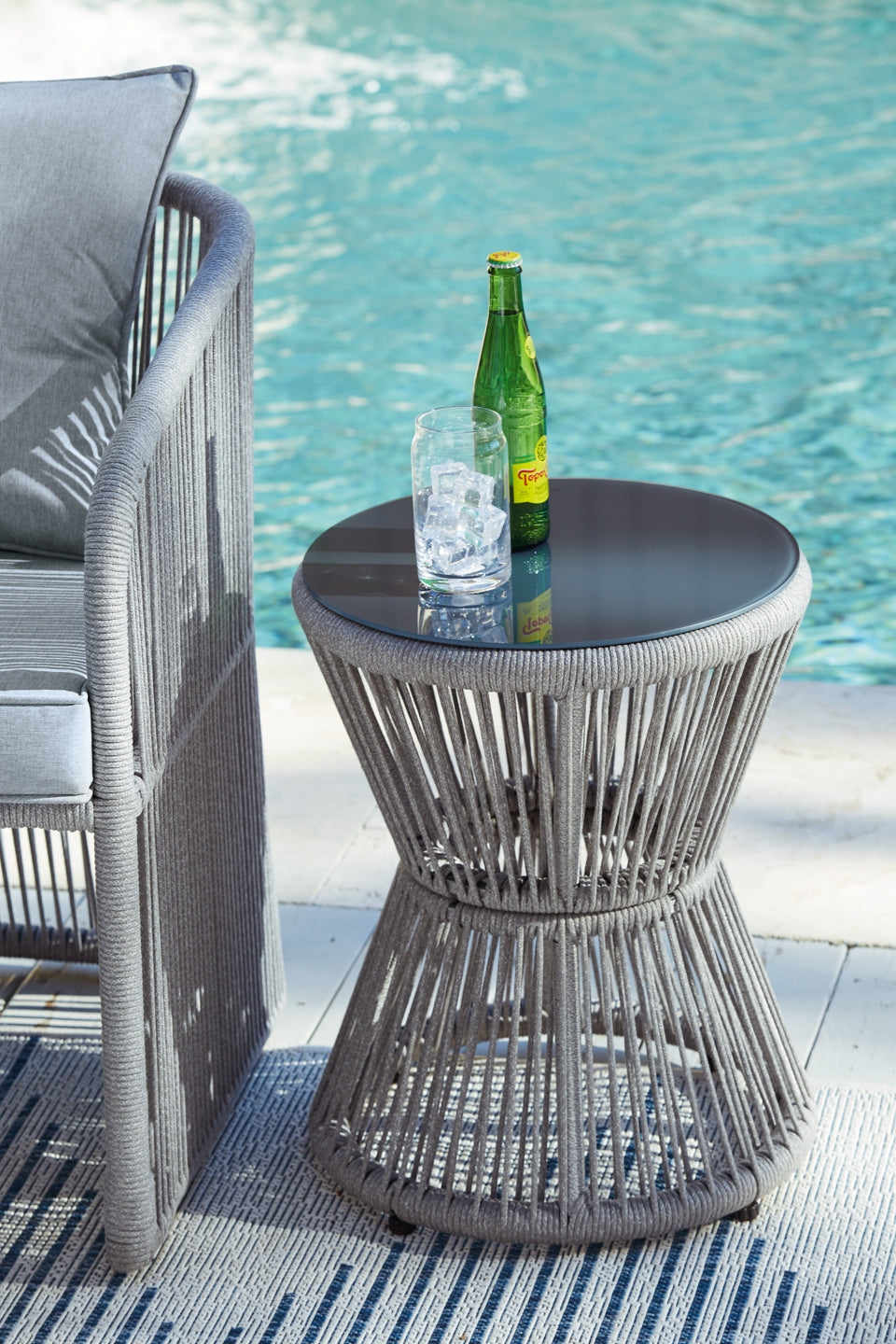 Coast Island Outdoor Chair with Ottoman and Side Table - furniture place usa