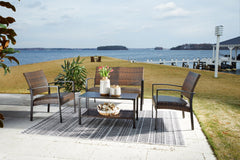 Zariyah Outdoor Love/Chairs/Table Set (Set of 4) - furniture place usa