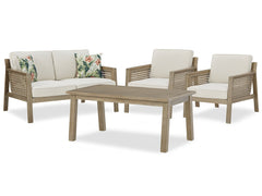 Barn Cove Outdoor Loveseat and 2 Chairs with Coffee Table - furniture place usa