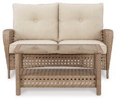 Braylee Outdoor Loveseat with Table (Set of 2) - furniture place usa