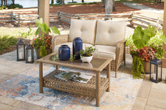 Braylee Outdoor Loveseat with Table (Set of 2) - furniture place usa