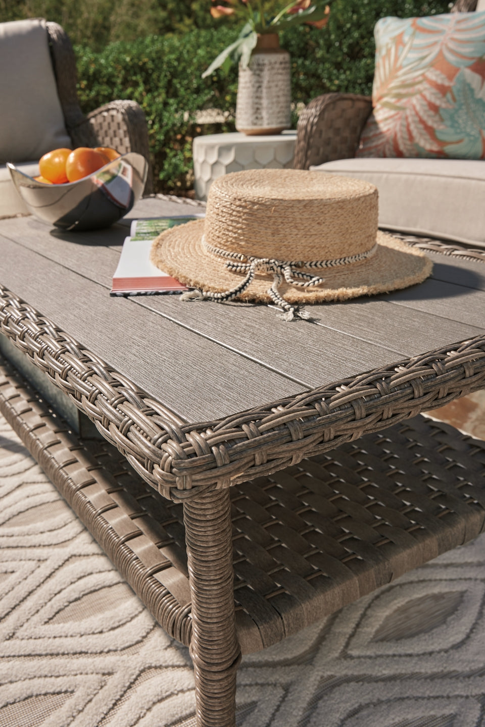 Clear Ridge Outdoor Loveseat with Coffee Table - furniture place usa