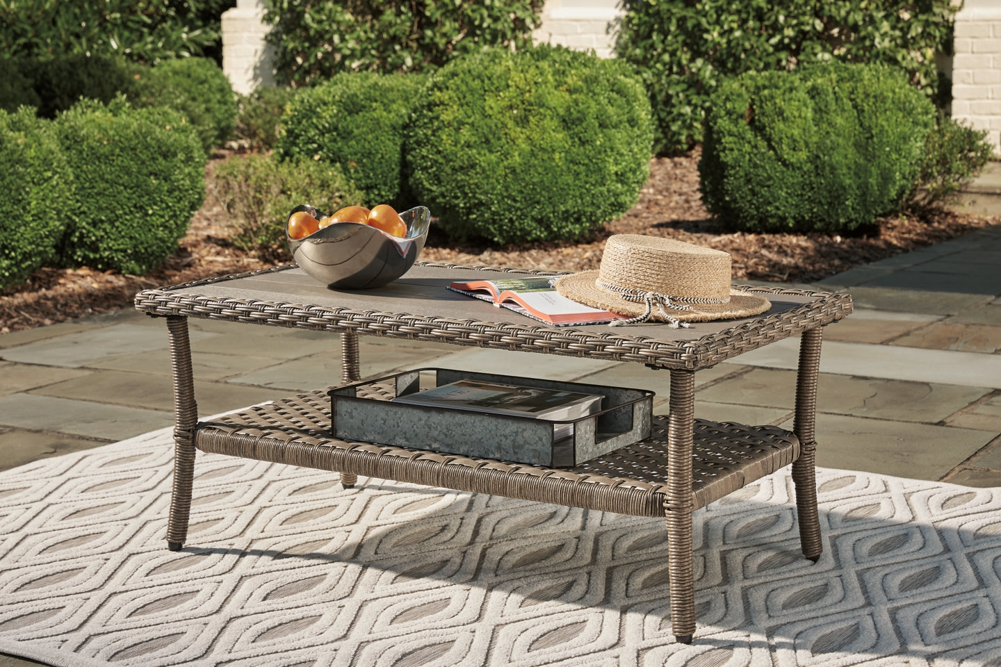 Clear Ridge Outdoor Loveseat with Coffee Table - furniture place usa