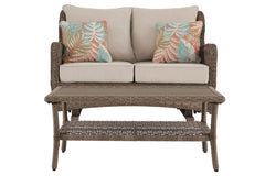 Clear Ridge Outdoor Loveseat with Coffee Table - furniture place usa