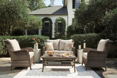 Clear Ridge Outdoor Loveseat and 2 Chairs with Coffee Table - furniture place usa