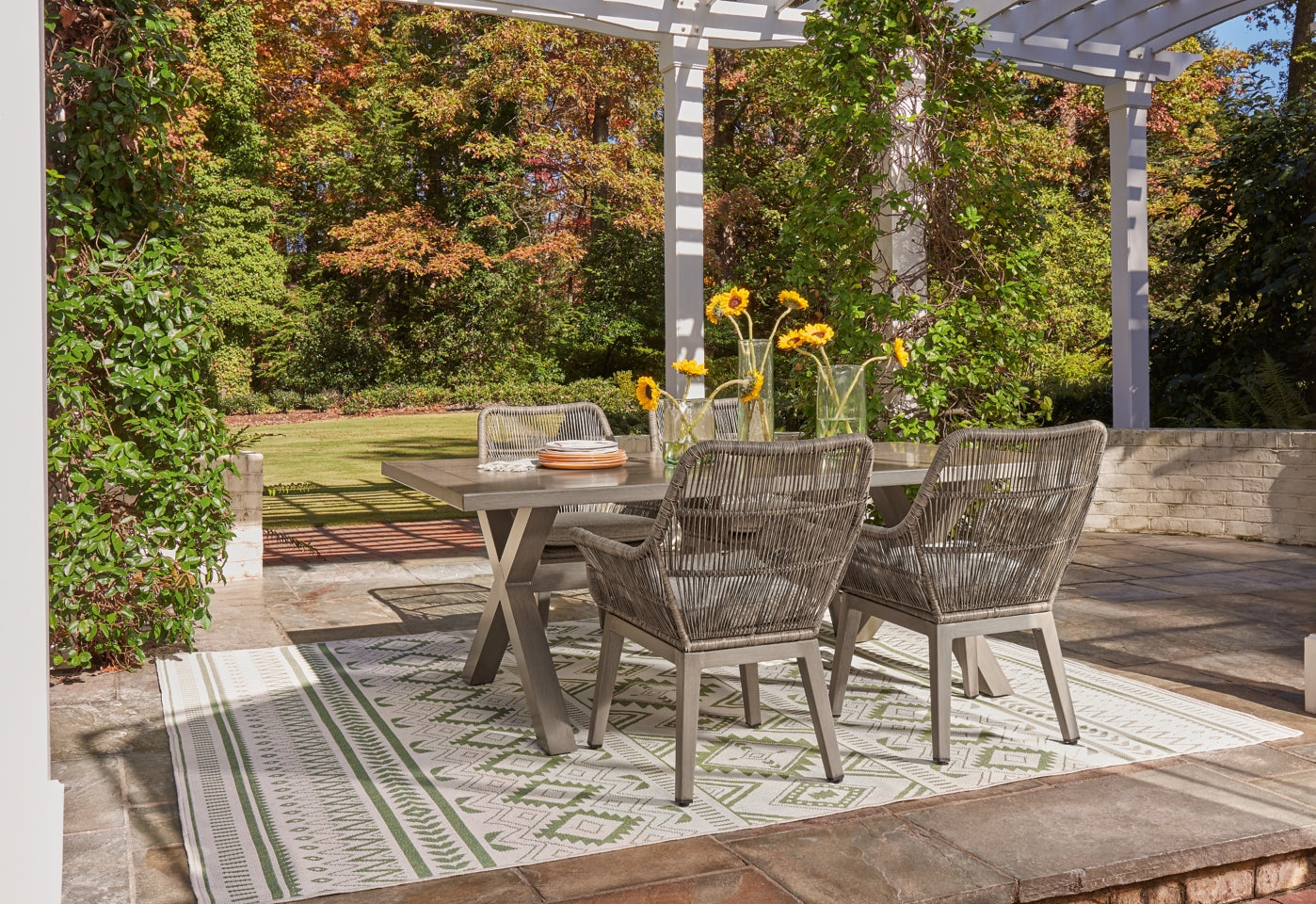 Beach Front Outdoor Dining Table and 4 Chairs - PKG014896 - furniture place usa