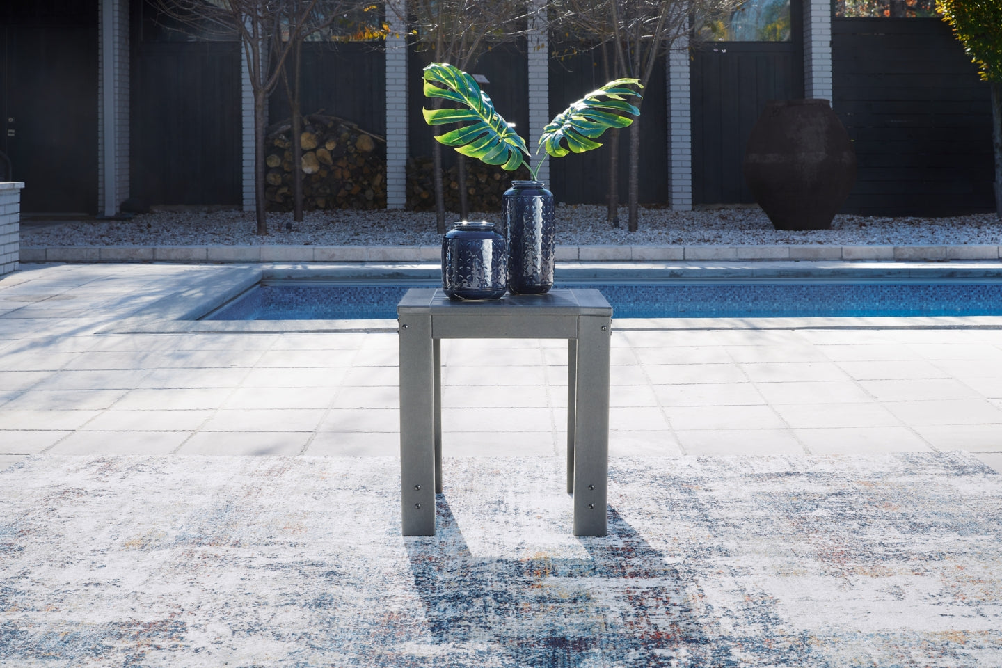 Amora Outdoor Sofa and Loveseat with Coffee Table and 2 End Tables - furniture place usa