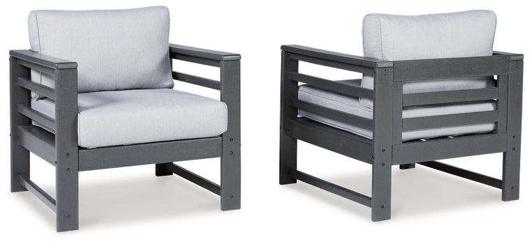 Amora Outdoor Loveseat, 2 Lounge Chairs and Coffee Table - furniture place usa