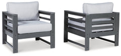 Amora Outdoor Loveseat, 2 Lounge Chairs and Coffee Table - furniture place usa