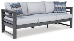 Amora Outdoor Sofa and Loveseat with Coffee Table and 2 End Tables - furniture place usa