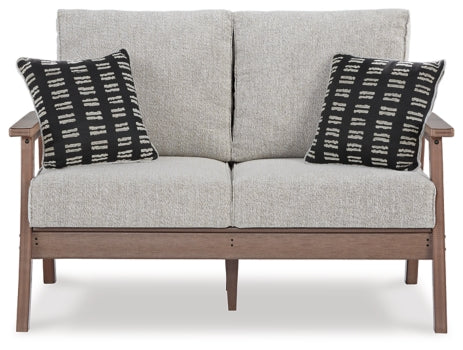 Emmeline Outdoor Sofa and Loveseat with Coffee Table and 2 End Tables - furniture place usa
