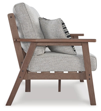 Emmeline Outdoor Sofa and Loveseat with Coffee Table and 2 End Tables - furniture place usa