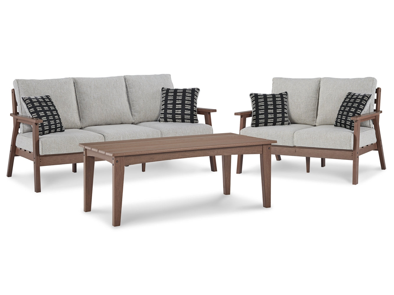 Emmeline Outdoor Sofa and Loveseat with Coffee Table - furniture place usa