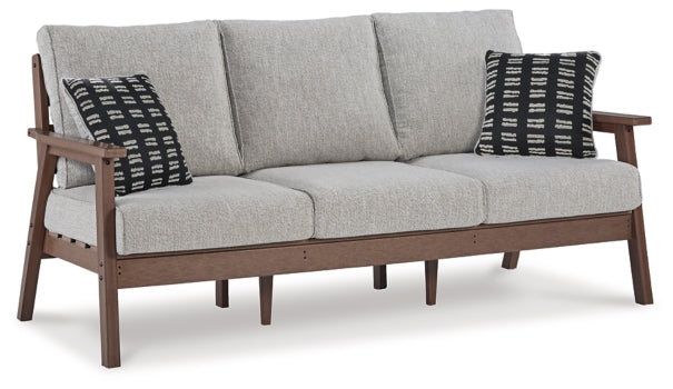Emmeline Outdoor Sofa and Loveseat with Coffee Table and 2 End Tables - furniture place usa