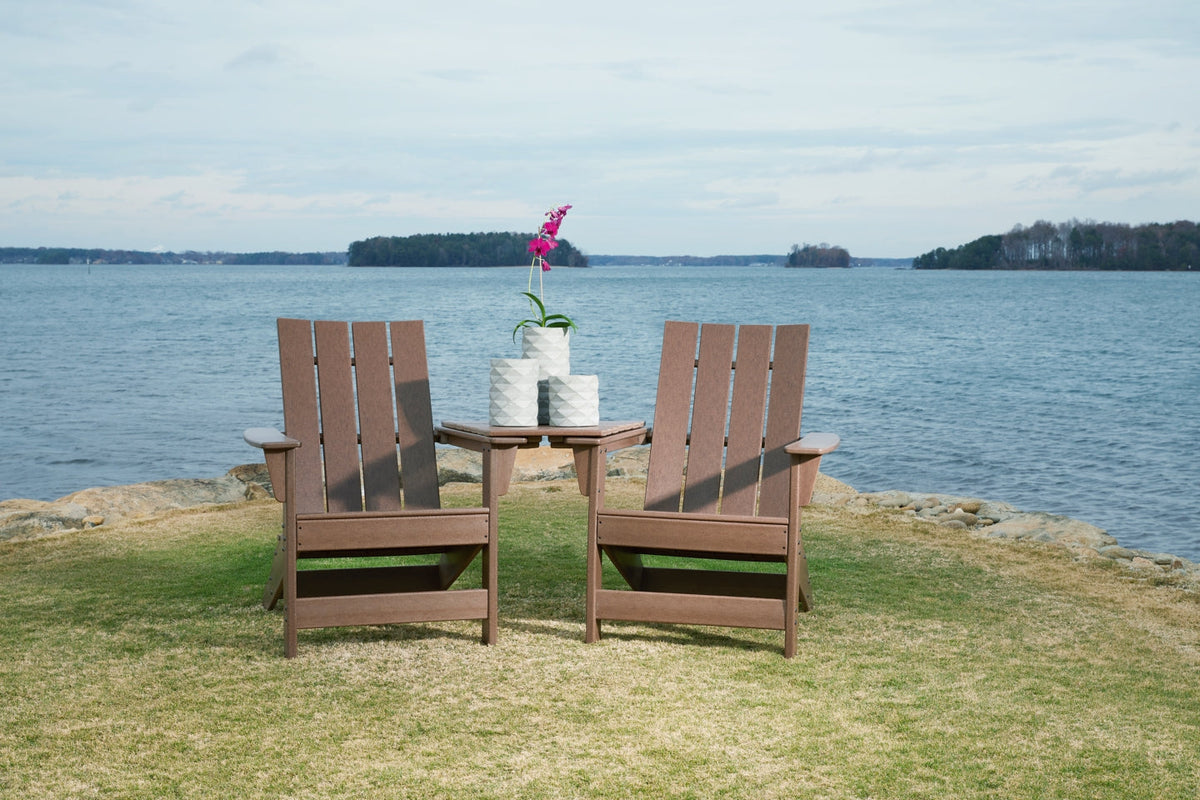 Emmeline 2 Adirondack Chairs with Connector Table - furniture place usa
