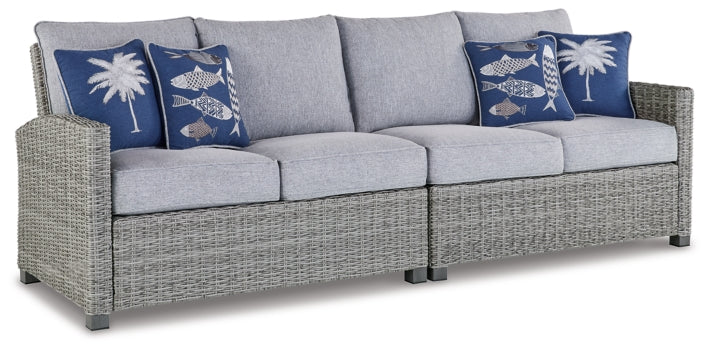 Naples Beach Outdoor Right and Left-arm Facing Loveseat with Cushion (Set of 2) - furniture place usa