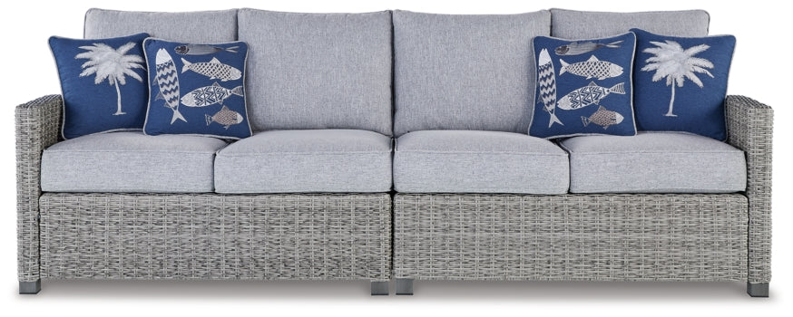 Naples Beach Outdoor Right and Left-arm Facing Loveseat with Cushion (Set of 2) - furniture place usa