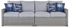 Naples Beach Outdoor Right and Left-arm Facing Loveseat with Cushion (Set of 2) - furniture place usa