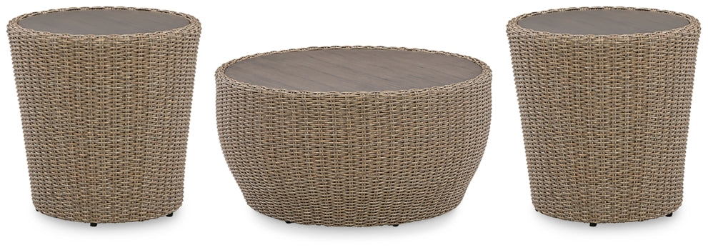 Danson Outdoor Coffee Table with 2 End Tables - furniture place usa