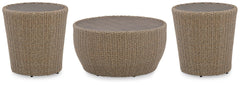 Danson Outdoor Coffee Table with 2 End Tables - furniture place usa