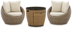Malayah Fire Pit Table and 2 Chairs - PKG015403 - furniture place usa