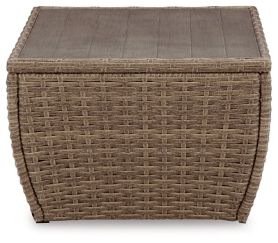 Sandy Bloom Outdoor Coffee Table with 2 End Tables - furniture place usa