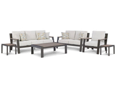 Tropicava Outdoor Sofa, Loveseat and 2 Lounge Chairs with Coffee Table and 2 End Tables - furniture place usa
