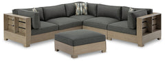 Citrine Park 5-Piece Outdoor Sectional with Ottoman - furniture place usa
