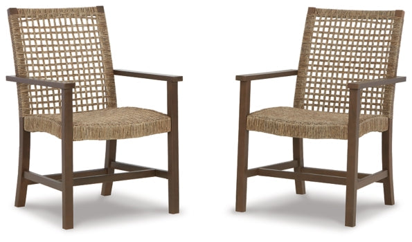 Germalia Outdoor Dining Arm Chair (Set of 2) - furniture place usa