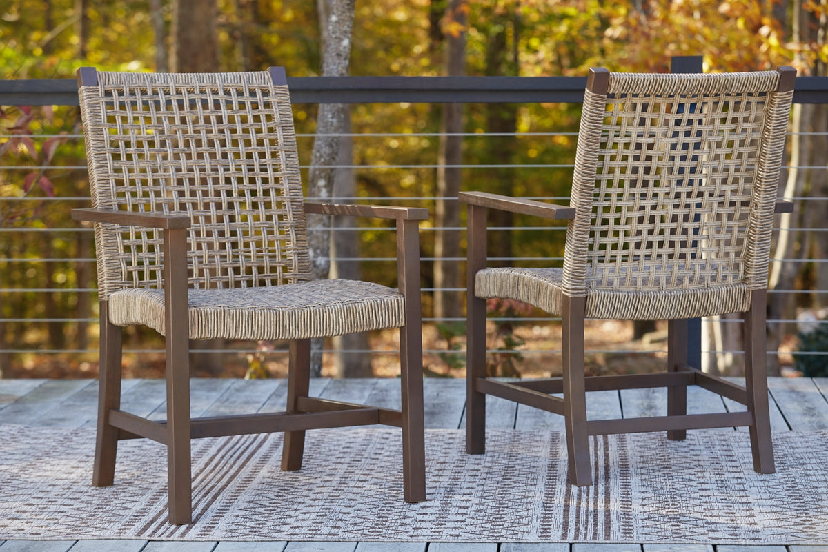 Germalia Outdoor Dining Arm Chair (Set of 2) - furniture place usa